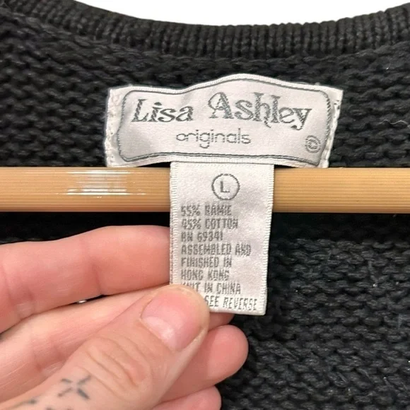 Vintage Lisa Ashley Beaded Vest black & gold Large Cottagecore Grandmacore Women - Picture 5 of 8